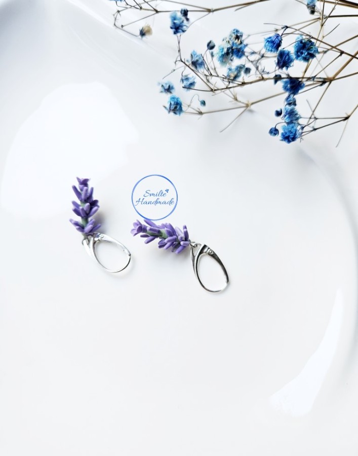 Auskarai levandos Auskarai levandos