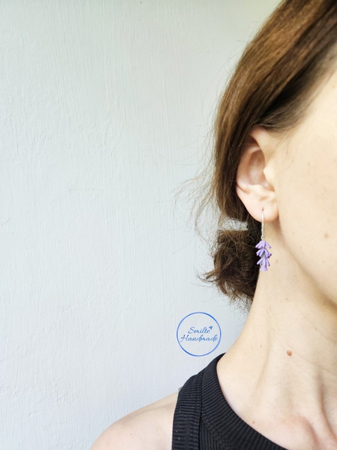 Auskarai levandos Auskarai levandos