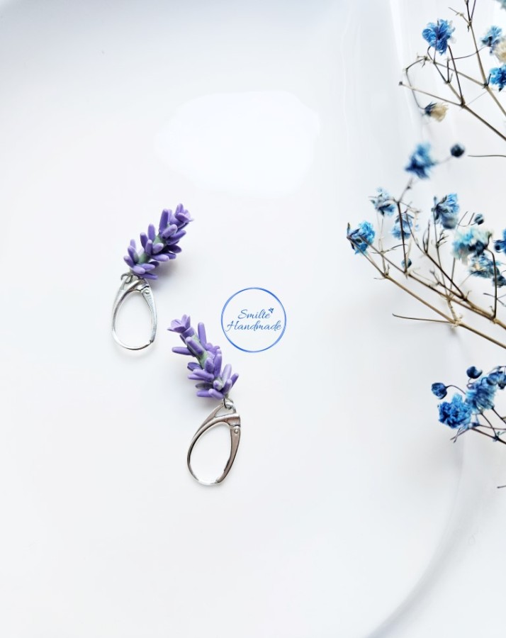 Auskarai levandos Auskarai levandos