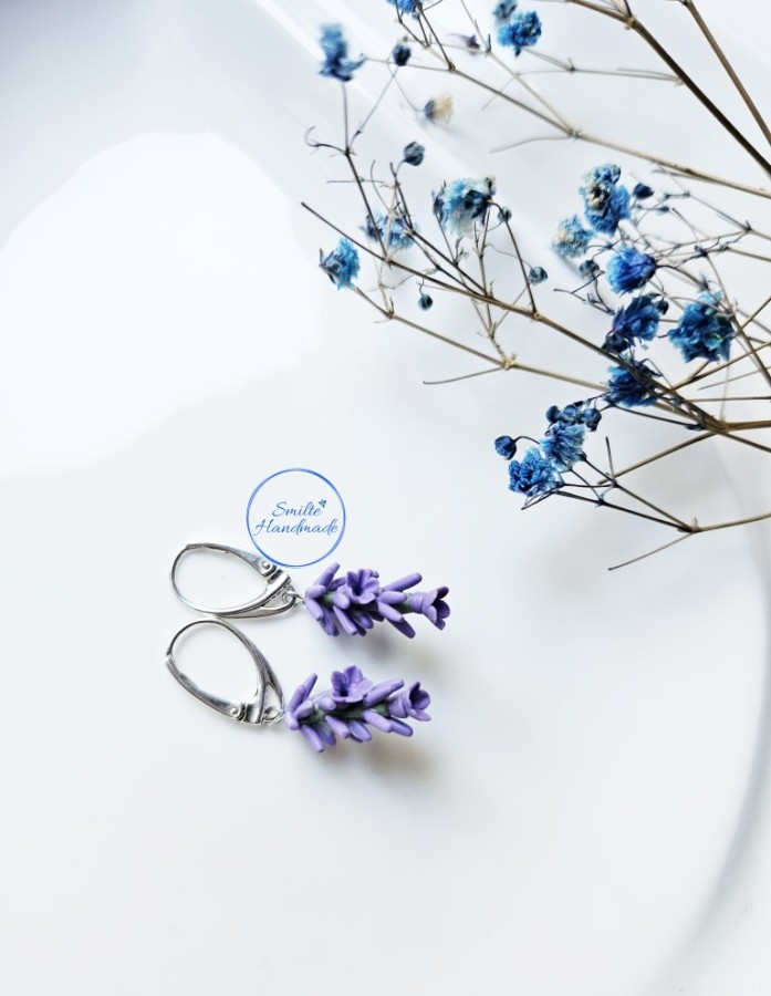 Auskarai levandos Auskarai levandos