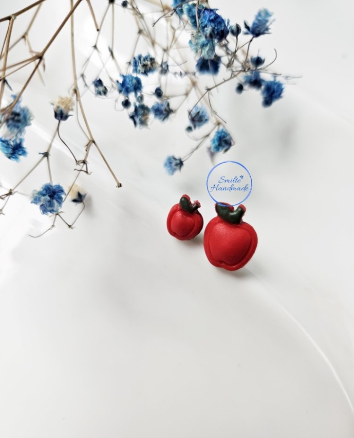 Auskarai prie ausies obuoliai (2)