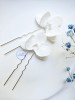 Baltas plaukų papuošalas (smeigtukai) orchidėja
