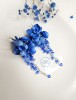  Ilgi mėlyni auskarai su orchidėjomis