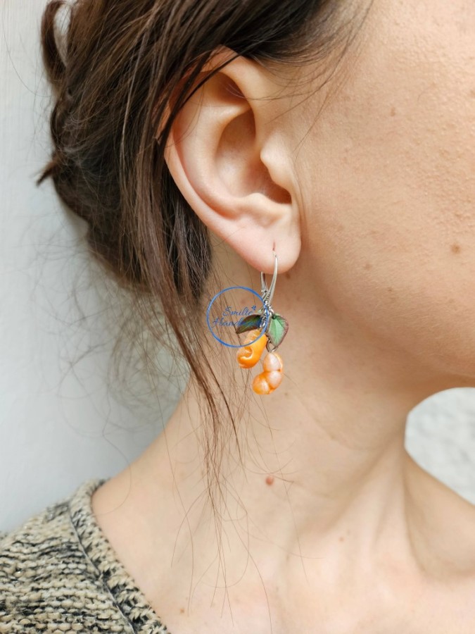 Kabantys auskarai mandarinai